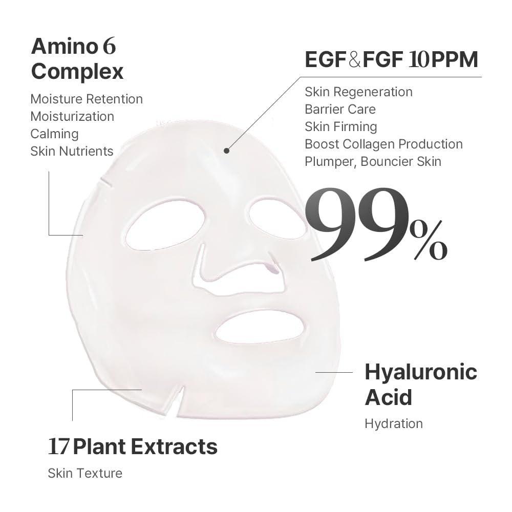 SWANICOCO Schwangerschaftssichere 2GF Bio-Gel-Gesichtsmaske – Feuchtigkeitsspendend, Straffend & Hautglättend mit EGF & FGF (10 Blätter)
