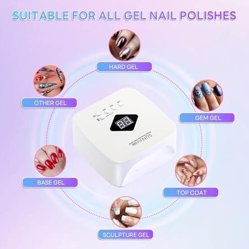 Kabellose Nagellampe 120W Wiederaufladbare UV-LED-Nageltrockner mit 3 Timer-Modi für Salon und Zuhause, bis zu 4-5 Stunden Dauerbetrieb (S10 Max)