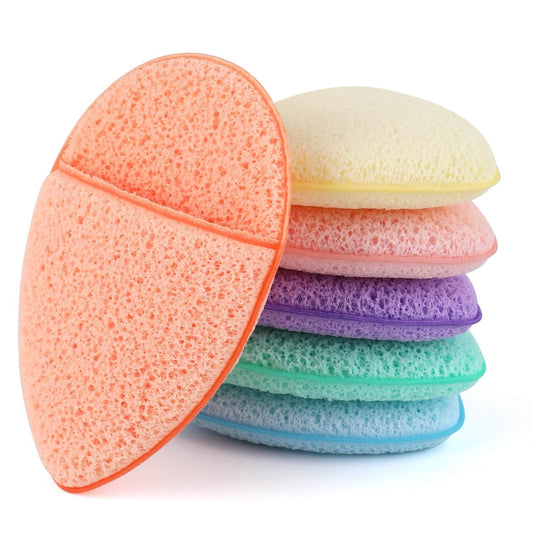 6-teiliges Gesichtsschwämme-Set, Reinigungsschwamm, bunte Gesichtsschwämme für die Gesichtsreinigung, wiederverwendbare Make-up-Entferner-Peeling-Pads für die tägliche Reinigung