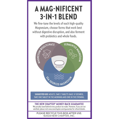 New Chapter Magnesium Complex 325 mg | mit Magnesiumglycinat & Meeres-Magnesium für Herz, Knochen, Nerven, Muskeln & Zellenergie | 60 Tabletten | 100 % vegan