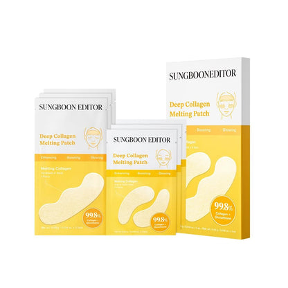 SUNGBOON EDITOR Deep Collagen Melting Patch – Kollagen & Glutathion, feuchtigkeitsspendende Patch für fest aussehende Haut, Fältchenpflege, Kollagen-Patches, koreanische Hautpflege, 1,13 Unzen
