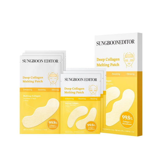 SUNGBOON EDITOR Deep Collagen Melting Patch – Kollagen & Glutathion, feuchtigkeitsspendende Patch für fest aussehende Haut, Fältchenpflege, Kollagen-Patches, koreanische Hautpflege, 1,13 Unzen