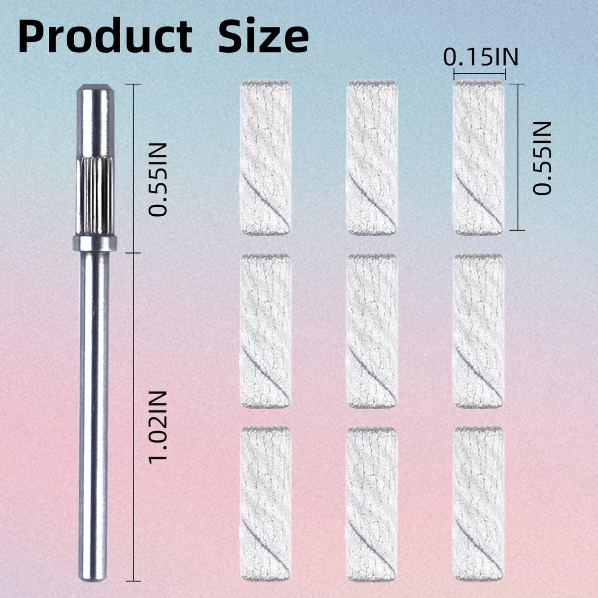 100 Stück 240er Körnung weiße kleine Schleifbänder Nagelbohrer-Bit, extreme feine Körnung Mini-Schleifband, Nagelbohrer-Aufsätze, Upgrade 3,1 mm Mandrel-Bits, professioneller Nagelbohrer für Acrylnägel