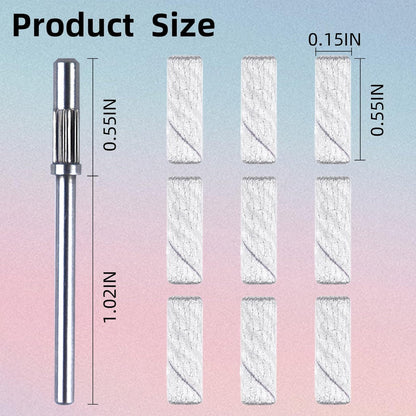 100 Stück 240er Körnung weiße kleine Schleifbänder Nagelbohrer-Bit, extreme feine Körnung Mini-Schleifband, Nagelbohrer-Aufsätze, Upgrade 3,1 mm Mandrel-Bits, professioneller Nagelbohrer für Acrylnägel