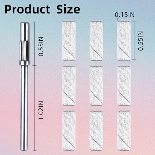 100 Stück 240er Körnung weiße kleine Schleifbänder Nagelbohrer-Bit, extreme feine Körnung Mini-Schleifband, Nagelbohrer-Aufsätze, Upgrade 3,1 mm Mandrel-Bits, professioneller Nagelbohrer für Acrylnägel