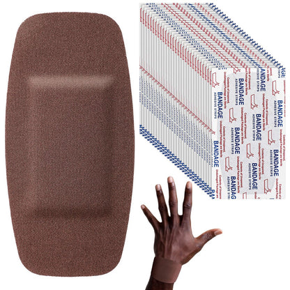 Sinmoe 100 Stück Große Flexible Haftverbände Wundversorgung Latexfrei Stoff PE Pflaster für Pflege und Schutz von Wunden, 2 x 4 Zoll (Dunkelbraun)