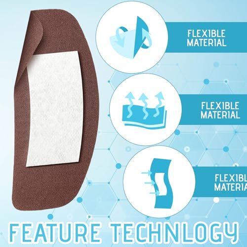 Sinmoe 100 Stück Große Flexible Haftverbände Wundversorgung Latexfrei Stoff PE Pflaster für Pflege und Schutz von Wunden, 2 x 4 Zoll (Dunkelbraun)