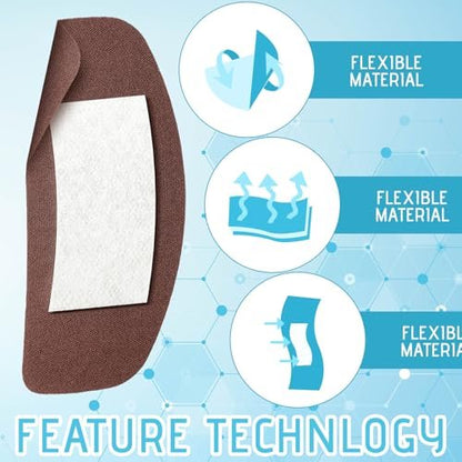 Sinmoe 100 Stück Große Flexible Haftverbände Wundversorgung Latexfrei Stoff PE Pflaster für Pflege und Schutz von Wunden, 2 x 4 Zoll (Dunkelbraun)