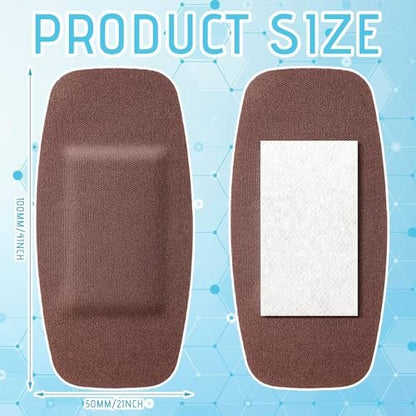 Sinmoe 100 Stück Große Flexible Haftverbände Wundversorgung Latexfrei Stoff PE Pflaster für Pflege und Schutz von Wunden, 2 x 4 Zoll (Dunkelbraun)