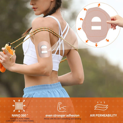 Omnipod 5 Overpatches wasserdicht mit Band, vorgeschnittene Schweißschutz Sensorpflaster Klebepflaster (Nude) - 30 Stück