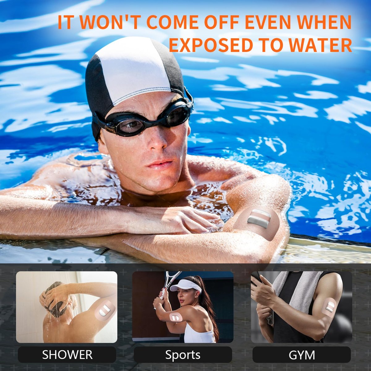 Omnipod 5 Overpatches wasserdicht mit Band, vorgeschnittene Schweißschutz Sensorpflaster Klebepflaster (Nude) - 30 Stück