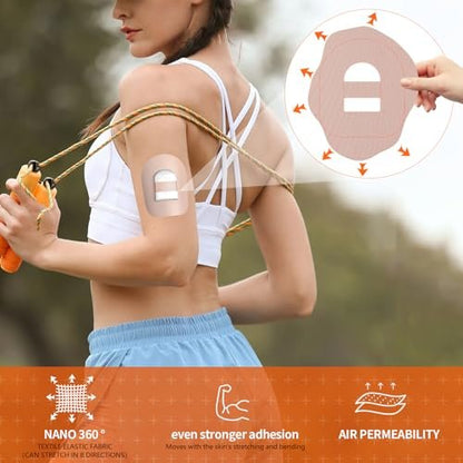 Omnipod 5 Overpatches wasserdicht mit Band, vorgeschnittene Schweißschutz Sensorpflaster Klebepflaster (Nude) - 30 Stück