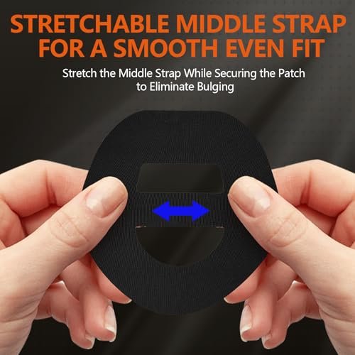 Omnipod 5 Klebepflaster 30 Stück - Wasserdichte Overpatches mit Gurt, vorgeschnitten, schweißbeständig, Sensorklebeband (Schwarz)