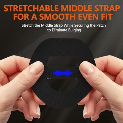 Omnipod 5 Klebepflaster 30 Stück - Wasserdichte Overpatches mit Gurt, vorgeschnitten, schweißbeständig, Sensorklebeband (Schwarz)