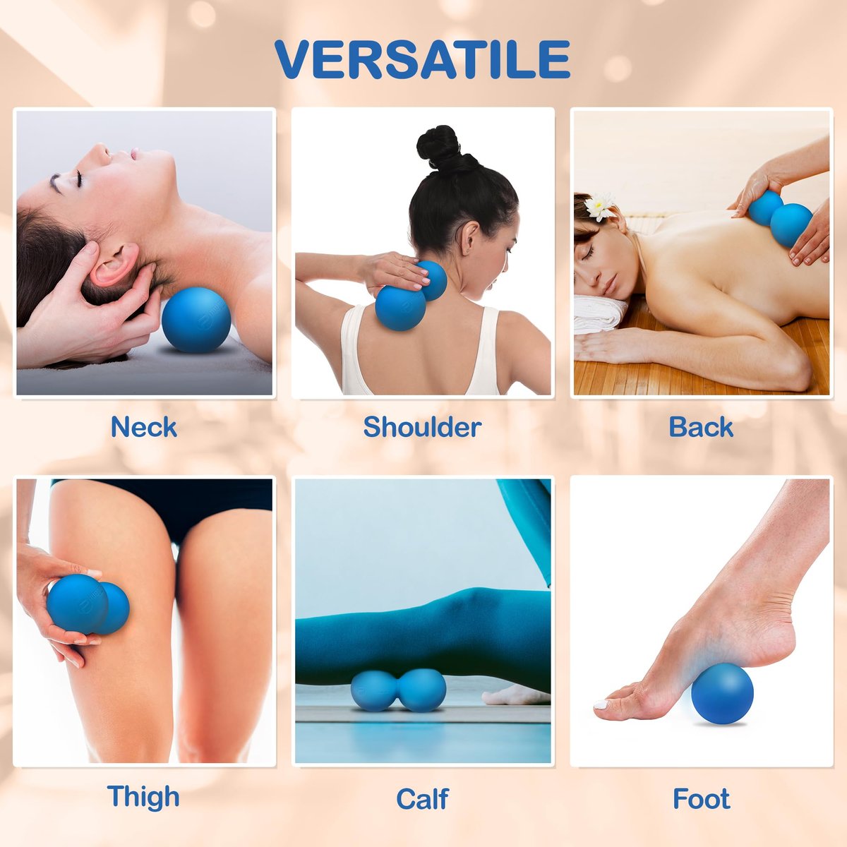 Peanut Massage Ball – Doppel-Lacrosse-Massageball & Mobilitätsball für Physiotherapie – Tiefengewebe-Massagewerkzeug für myofasziale Entspannung, Muskelentspannung, Akupressur