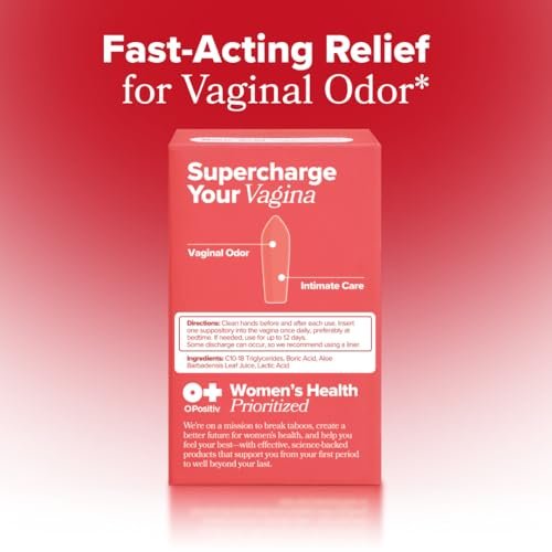 O Positiv URO Borsäure-Vaginalzäpfchen – mit Milchsäure und Aloe für schnelle Linderung und Vaginalgeruchskontrolle – Vegan, ohne Parabene, Farbstoffe und Duftstoffe – 12 Stück (1 Packung)