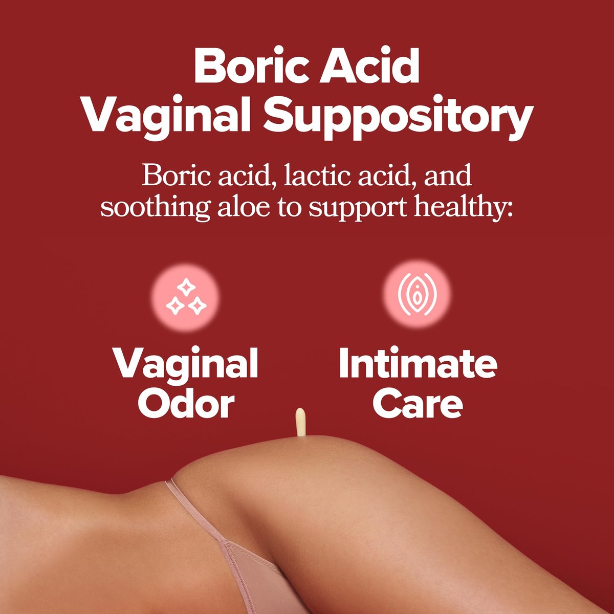 O Positiv URO Borsäure-Vaginalzäpfchen – mit Milchsäure und Aloe für schnelle Linderung und Vaginalgeruchskontrolle – Vegan, ohne Parabene, Farbstoffe und Duftstoffe – 12 Stück (1 Packung)