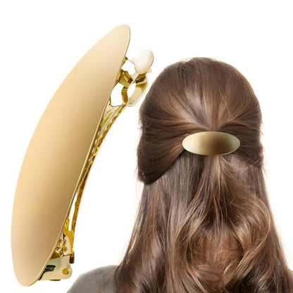 Goldene Vintage Haarspangen für Frauen – 3 Zoll Ovale Metall Haarklammer für langes dickes Haar – Perfekt für Bälle & formelle Anlässe