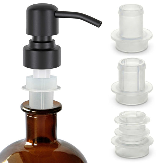 ALTGLAS Upcycling-Kit für Seifenspenderpumpen – Silikon-Stopfen in drei Größen für Flaschenhälse von 0,7–0,9 Zoll (Pumpe nicht enthalten)