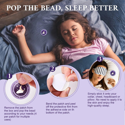 TEAWOO Kinder Schlafpflaster – Gute Nacht Schlaföl Perlen Aufkleber (30 Stück, für bis zu 120 Nächte) – Verbesserte Sweet Dream Formel mit 100% natürlichen Pflanzeninhaltsstoffen