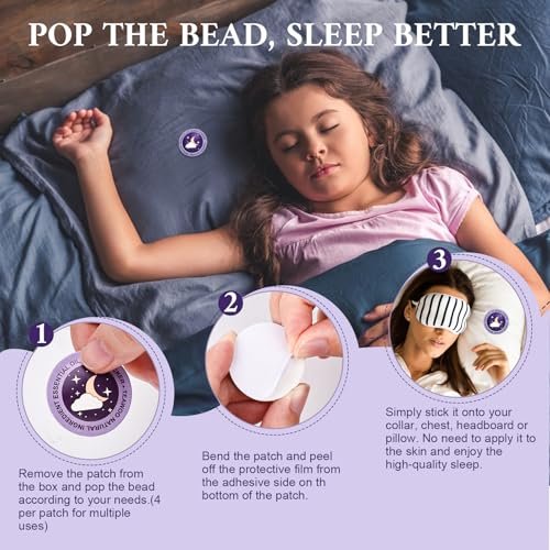 TEAWOO Kinder Schlafpflaster – Gute Nacht Schlaföl Perlen Aufkleber (30 Stück, für bis zu 120 Nächte) – Verbesserte Sweet Dream Formel mit 100% natürlichen Pflanzeninhaltsstoffen