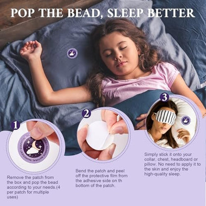 TEAWOO Kinder Schlafpflaster – Gute Nacht Schlaföl Perlen Aufkleber (30 Stück, für bis zu 120 Nächte) – Verbesserte Sweet Dream Formel mit 100% natürlichen Pflanzeninhaltsstoffen