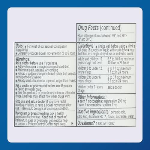 Major Magnesiumcitrat Salinisches Abführmittel - Hilft bei gelegentlicher Verstopfung (Unregelmäßigkeit) - Zitronengeschmack - 295 ml (1 Packung)