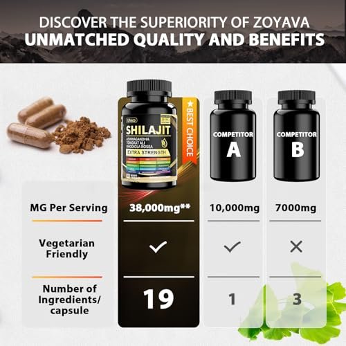 Uheco Shilajit Supplement – 19-in-1 Kapseln mit Seemoos, Ashwagandha, Tongkat Ali und Fulvinsäure – 90 Kapseln