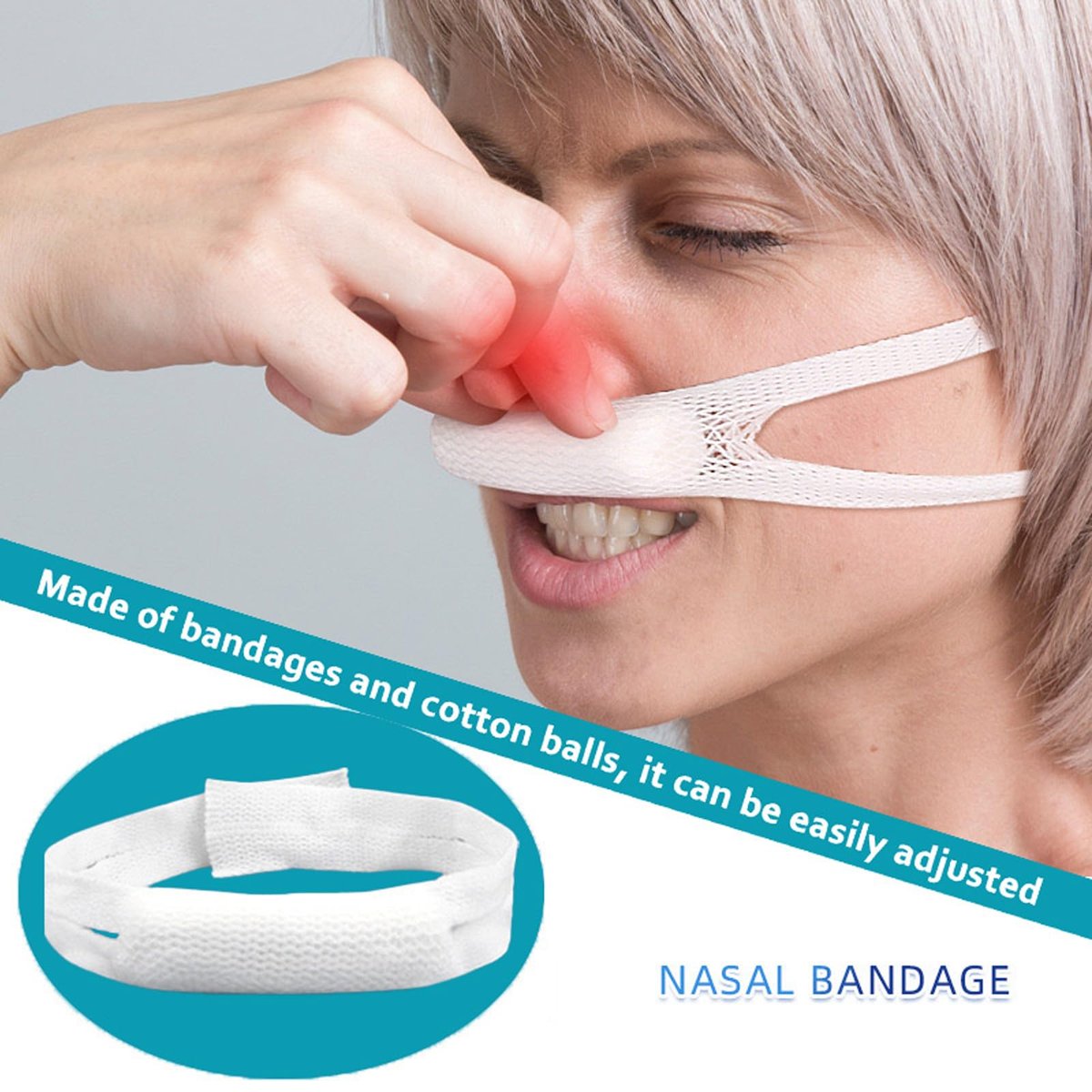 Elastischer Nasenverband, externer Nasenverband nach Nasenoperation, 10 Stück