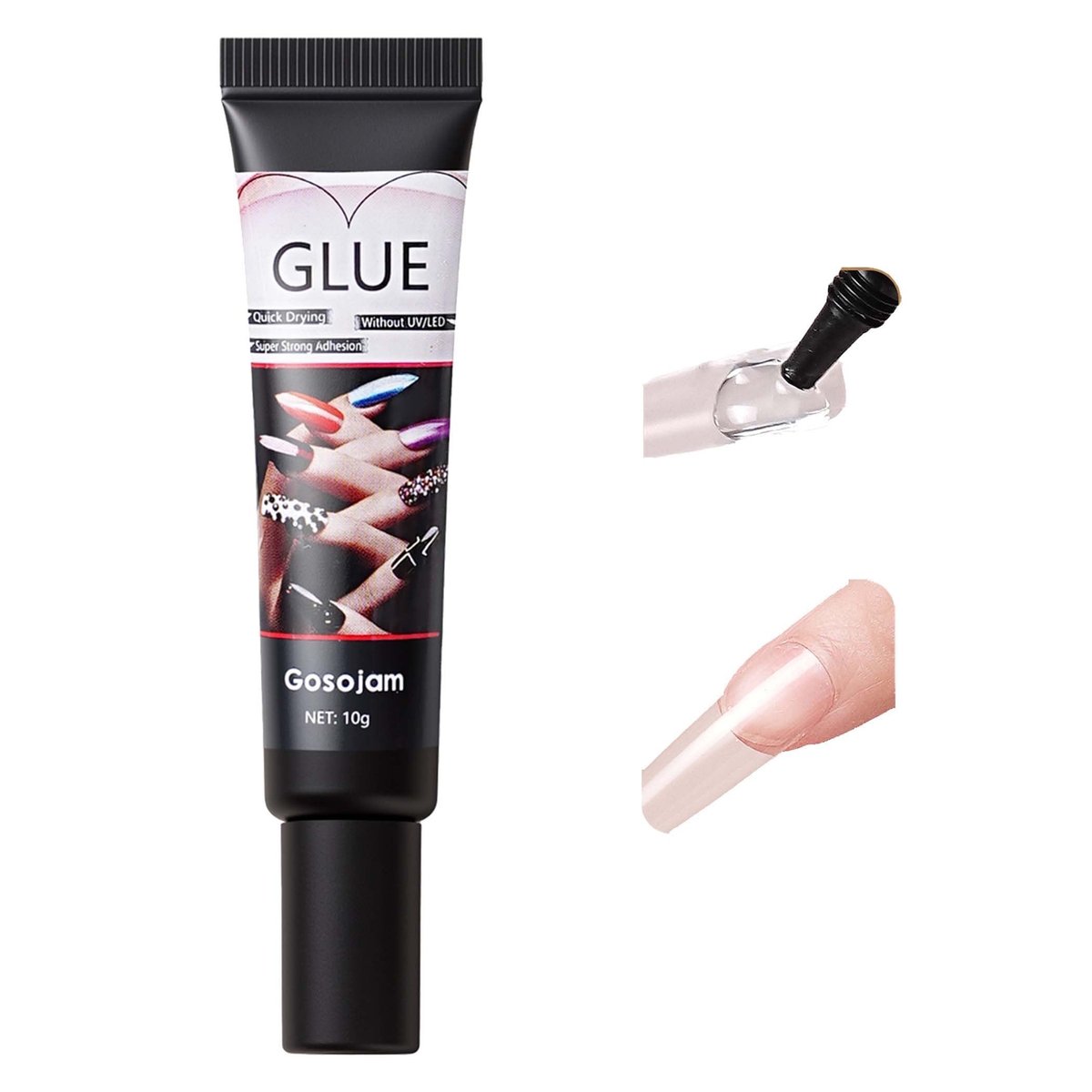 Superstarker Nagelkleber für Acryl-Press-On-Nägel – Kein UV-Licht nötig, schnell trocknend, professionell haltbar & wasserfest, langanhaltend halbfest