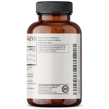 Futurebiotics Calcium 1200 mg mit Vitamin D3 1000 IE, 90 vegane Tabletten – Nachhaltige Freisetzung, Non-GMO