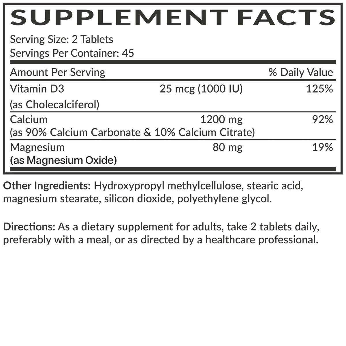 Futurebiotics Calcium 1200 mg mit Vitamin D3 1000 IE, 90 vegane Tabletten – Nachhaltige Freisetzung, Non-GMO