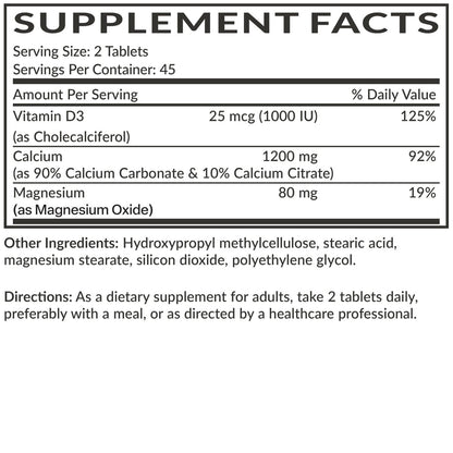 Futurebiotics Calcium 1200 mg mit Vitamin D3 1000 IE, 90 vegane Tabletten – Nachhaltige Freisetzung, Non-GMO