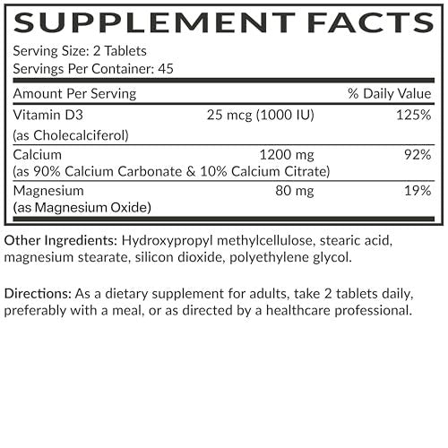 Futurebiotics Calcium 1200 mg mit Vitamin D3 1000 IE, 180 vegane Tabletten – Nahrungsergänzungsmittel für Knochen & Zähne