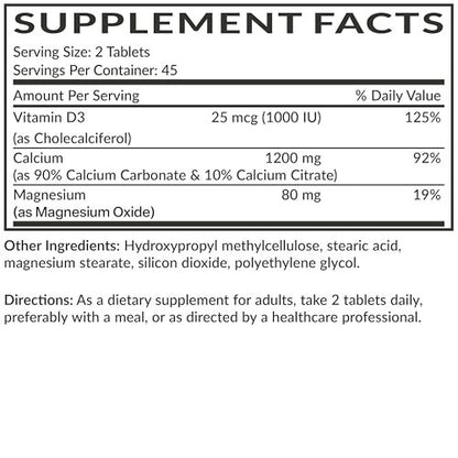 Futurebiotics Calcium 1200 mg mit Vitamin D3 1000 IE, 180 vegane Tabletten – Nahrungsergänzungsmittel für Knochen & Zähne