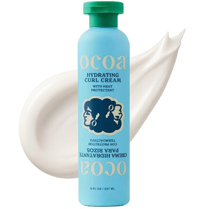 OCOA Beauty Hydratisierende Curl Creme mit Hibiskus, Mangobutter & Marulaöl – Locken definierende Creme für lockiges & welliges Haar – Feuchtigkeitsspendend, Frizz-kontrollierend, Glanz & Geschmeidigkeit, Hitzeschutz – 236 ml