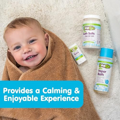 Boogie Spa Kit – Badesalze, Dampfbad & Brustbalsam für Kinder (3-teiliges Set, Eukalyptus)