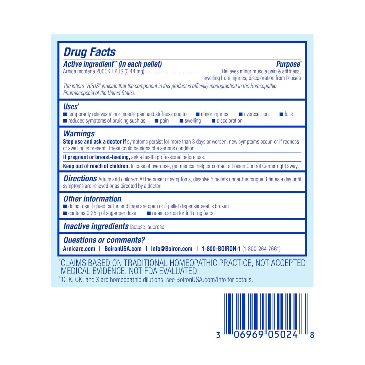 Boiron Arnica Montana 200CK Homöopathisches Arzneimittel zur Schmerzlinderung, Muskelkater & Steifheit, Schwellungen nach Verletzungen & Blutergüsse - 3 Packungen (240 Kügelchen)