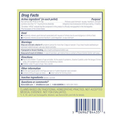 Boiron Nux Vomica 30C Homöopathisches Mittel gegen Verdauungsstörungen, Übelkeit, Sodbrennen und Magenverstimmung – 3 Packungen (240 Kügelchen)