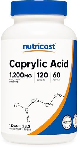 Nutricost Caprylsäure 1200 mg, 120 Softgels – Hochdosiertes Nahrungsergänzungsmittel