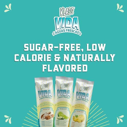 KLASS VIDA Variety Pack Ananas, Horchata & Gurken-Limetten-Limonade Agua Fresca Elektrolyte | Elektrolyt-Getränkemischung | Zuckerfreie Elektrolyte | Hydrationsbeutel | 15 Stick-Packs