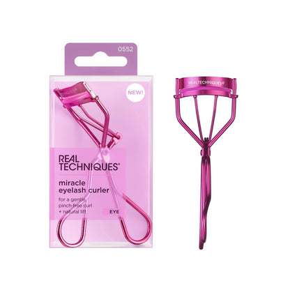 Real Techniques Wimpernzange – Sanfte Wimpernzange für geschwungene Wimpern, Reisegröße, in Pink, 1 Stück