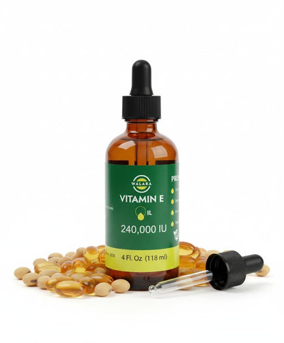 WALARA Vitamin E Öl 100% Rein 240.000 IE (118 ml) | Natürlich, Nicht-GVO, Für Haut & Haar