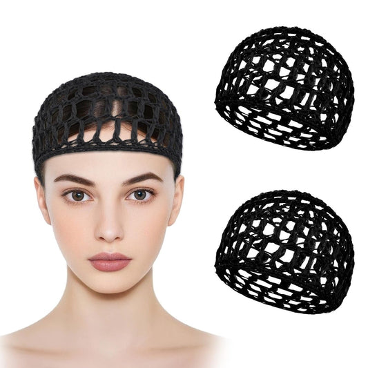 ZEYIYER 2er-Pack Haarnetze zum Schlafen, Häkelhaarnetz, Seidenpress-Wickel für Haare, Haarnetz, Schlafhauben für Frauen