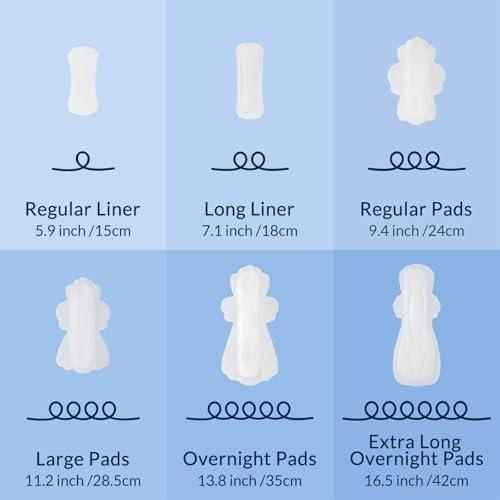 100 % Bio-Pads für Frauen, Baumwollbezug – reguläre Saugfähigkeit, unparfümiert, extra dünne Binden mit Flügeln (Regular, Größe 3, 18 Stück)