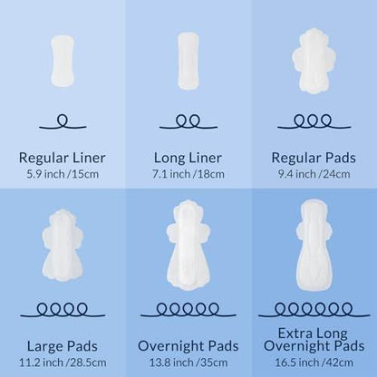 100 % Bio-Pads für Frauen, Baumwollbezug – reguläre Saugfähigkeit, unparfümiert, extra dünne Binden mit Flügeln (Regular, Größe 3, 18 Stück)