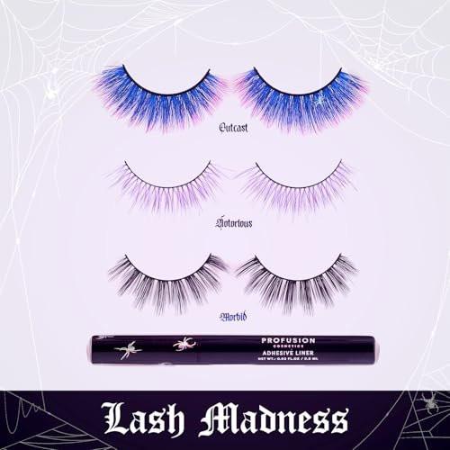 Profusion Cosmetics Lash Madness Falsche Wimpern mit Klebeliner-Stift – 3 kühne Wimpernstile für natürliche Looks, leichter flexibler Band und bequemer ganztägiger Tragekomfort