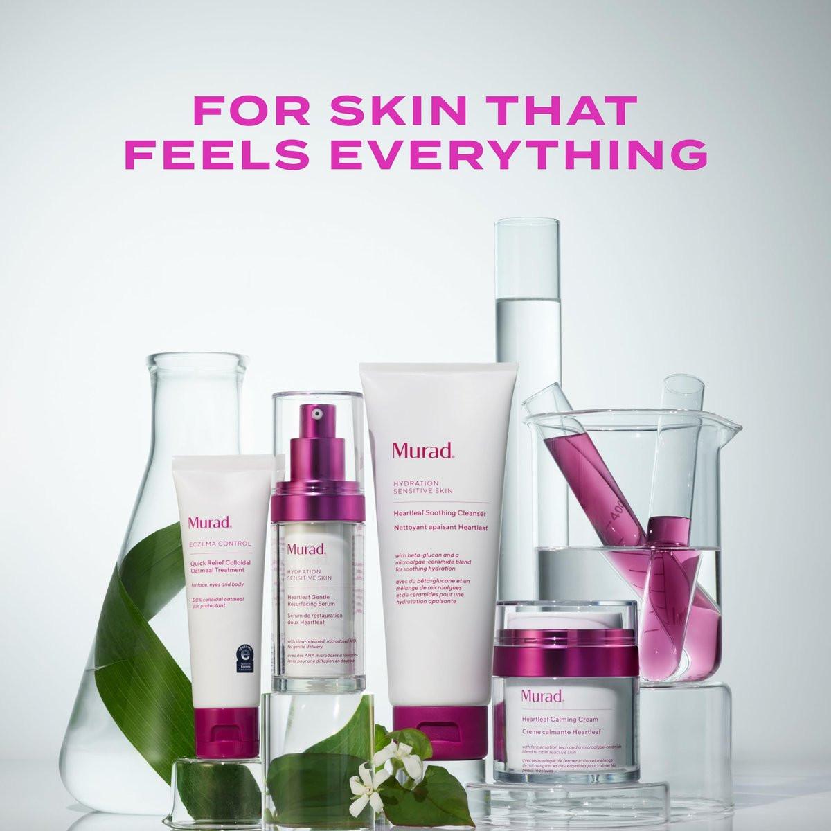 Murad Heartleaf Soothing Cleanser – Sanfte Gesichtsreinigung mit fermentiertem Heartleaf, Beta-Glucan, Ceramiden und Mikroalgen zur Reduzierung von Rötungen und Beruhigung empfindlicher und zu Ekzemen neigender Haut – 150 ml