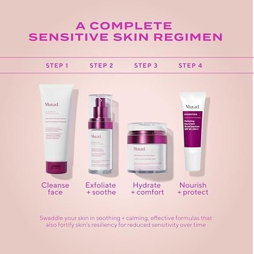 Murad Heartleaf Soothing Cleanser – Sanfte Gesichtsreinigung mit fermentiertem Heartleaf, Beta-Glucan, Ceramiden und Mikroalgen zur Reduzierung von Rötungen und Beruhigung empfindlicher und zu Ekzemen neigender Haut – 150 ml