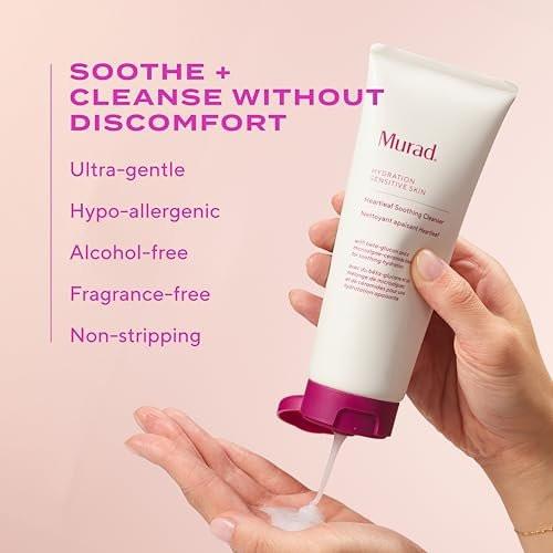 Murad Heartleaf Soothing Cleanser – Sanfte Gesichtsreinigung mit fermentiertem Heartleaf, Beta-Glucan, Ceramiden und Mikroalgen zur Reduzierung von Rötungen und Beruhigung empfindlicher und zu Ekzemen neigender Haut – 150 ml